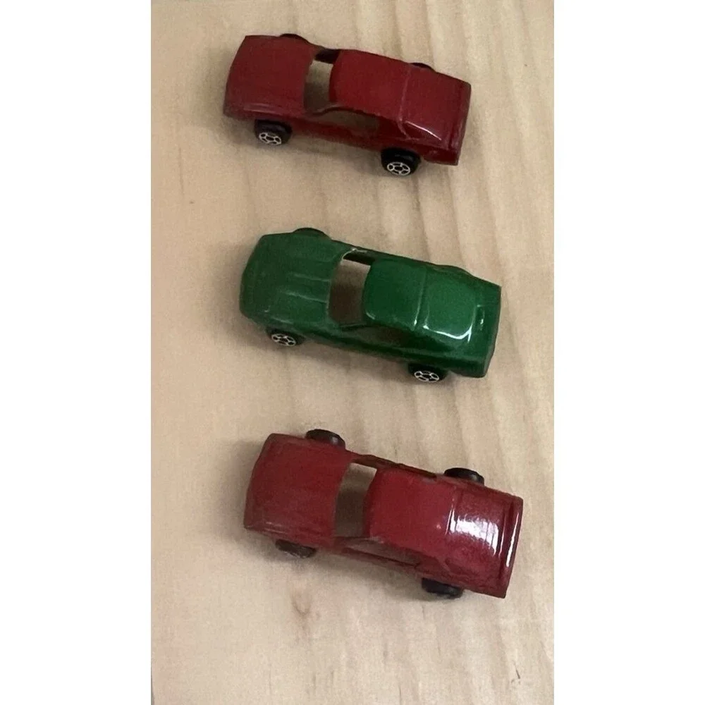 Tootsie Lot of 3 Firebird Metal Toy Cars 2 Red 1 Green Vintage Made In USA